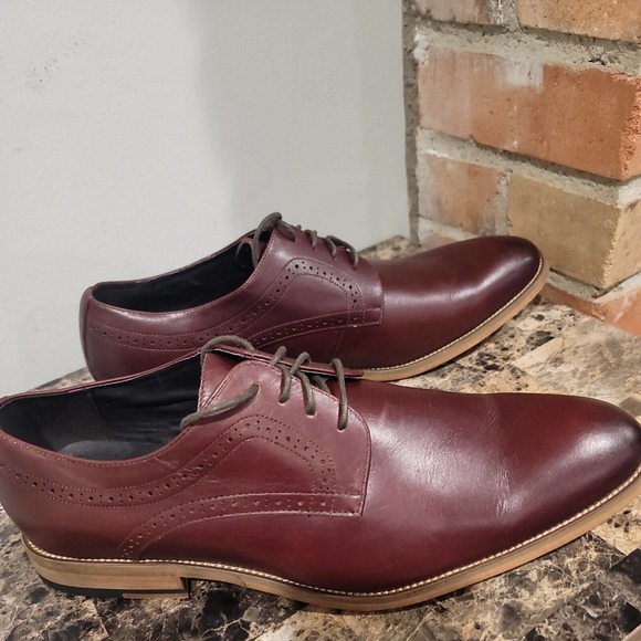 bruno marc Italian leather men dress shoe size 12 Brown main image 7